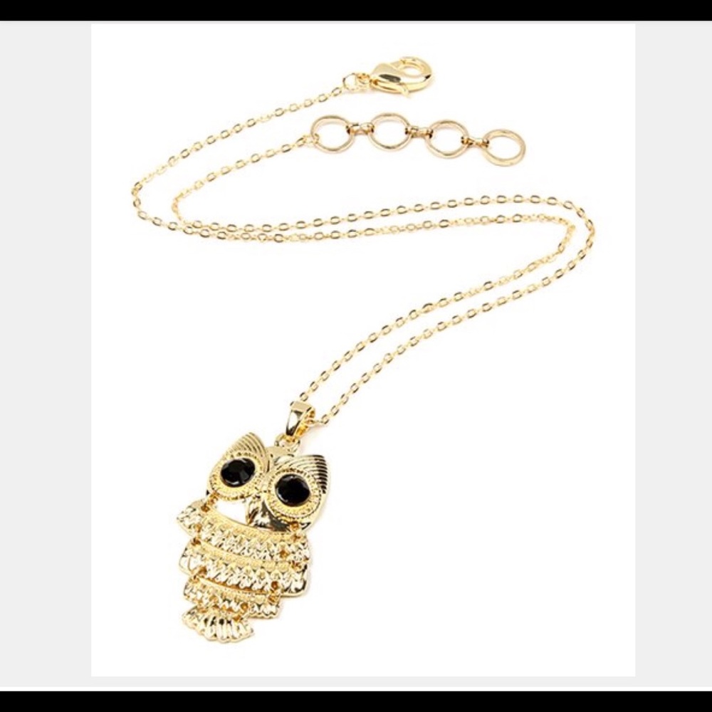 Austrian Crystal & Goldtone Harry Owl Pendant Necklace